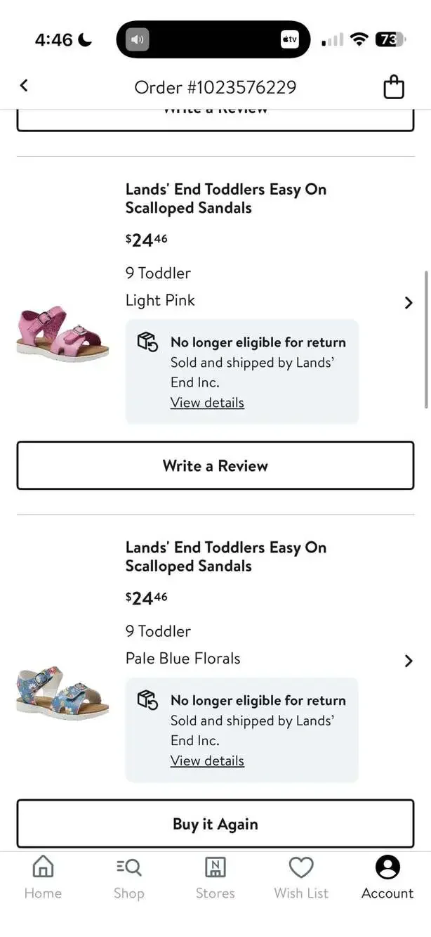 Lands’ End Toddler Girls Sandals Size 9 Lot of 2 Pink & Blue Floral Scalloped